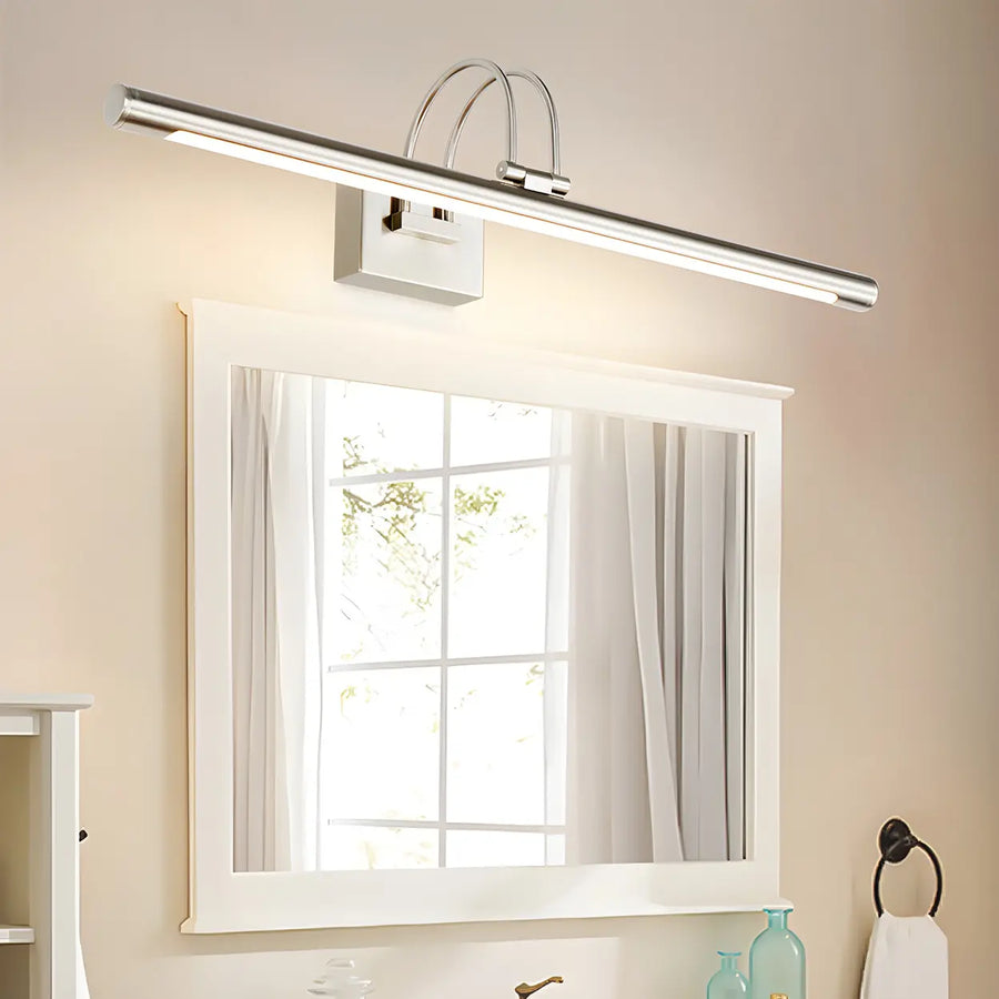 Modern Stylish Silver Linear LED Metallic Vanity Light