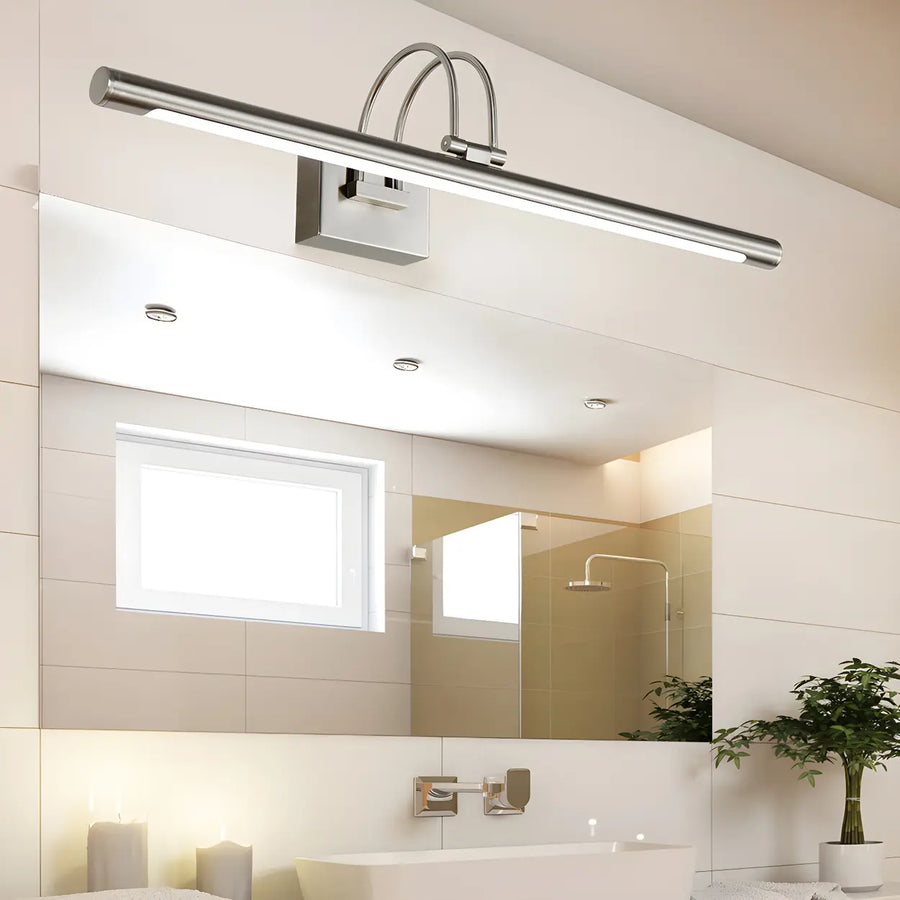 Modern Stylish Silver Linear LED Metallic Vanity Light