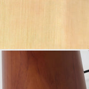 Modern Tapered Wooden Base Floor Lamp with Fabric Shade