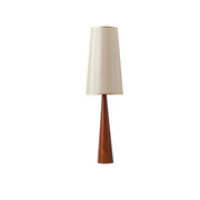 Modern Tapered Wooden Base Floor Lamp with Fabric Shade