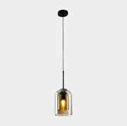 Modern Tiered Bell Smoky Clear Glass Pendant Light