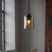 Modern Tiered Bell Smoky Clear Glass Pendant Light