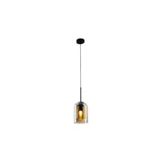 Modern Tiered Bell Smoky Clear Glass Pendant Light