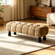 Modern Tufted Chenille Upholstered Bedroom Entryway Bench