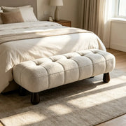 Modern Tufted Chenille Upholstered Bedroom Entryway Bench