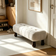 Modern Tufted Chenille Upholstered Bedroom Entryway Bench