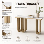 Modern U-Shaped Leg Scratch Resistant Stone Console Table