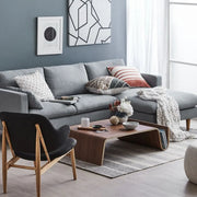Modern Unique Curved Wood Integrated Coffee Table