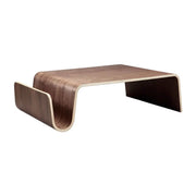 Modern Unique Curved Wood Integrated Coffee Table