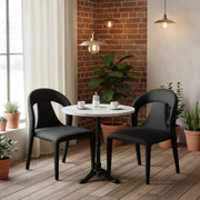 Modern Upholstered Leather Curved Back Off-White Dining Chair