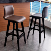 Modern Upholstered Low Back Bucket Bar Stool with Footrest