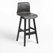 Modern Upholstered Low Back Bucket Bar Stool with Footrest