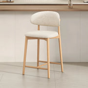 Modern Upholstered Low Back Footrest Counter Height Bar Chair