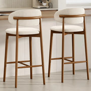 Modern Upholstered Low Back Footrest Counter Height Bar Chair