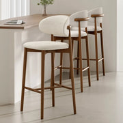 Modern Upholstered Low Back Footrest Counter Height Bar Chair