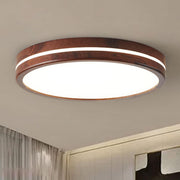 Modern Walnut Square LED Flush Mount Ceiling Light