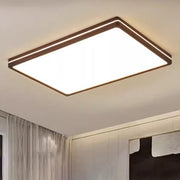 Modern Walnut Square LED Flush Mount Ceiling Light