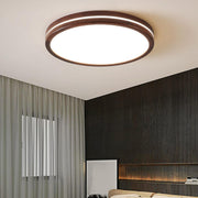 Modern Walnut Square LED Flush Mount Ceiling Light