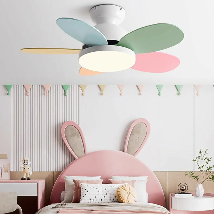 Modern Whimsical Multi-Color LED Kids Ceiling Fan