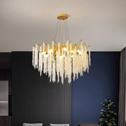 Modern Whimsical Willow Branch Crystal Chandelier