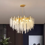 Modern Whimsical Willow Branch Crystal Chandelier