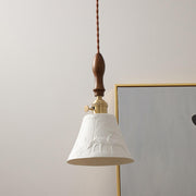 Modern  Wood Cone Rope Ceramic Pendant Lights
