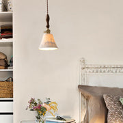 Modern  Wood Cone Rope Ceramic Pendant Lights