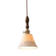 Modern  Wood Cone Rope Ceramic Pendant Lights