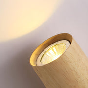 Modern Wood Cylinder Up Down Bedside Wall Sconce