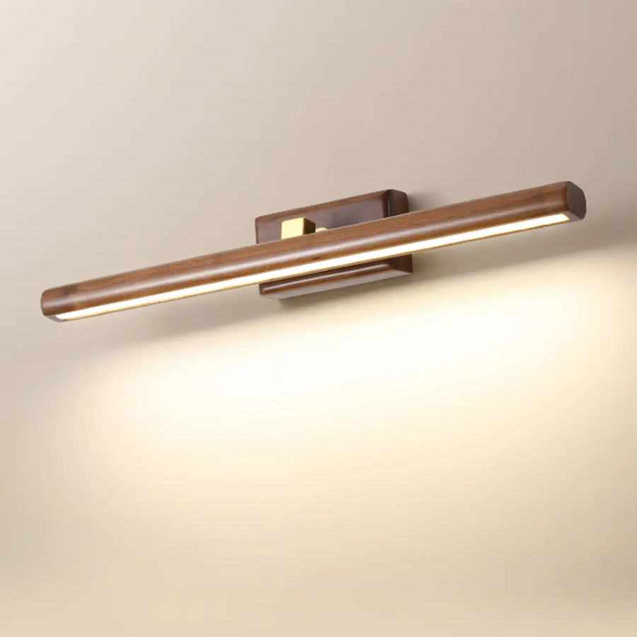 Modern Wood Grain Tube LED Bathroom Vanity Light