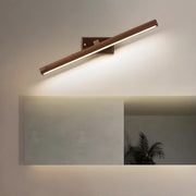Modern Wood Grain Tube LED Bathroom Vanity Light