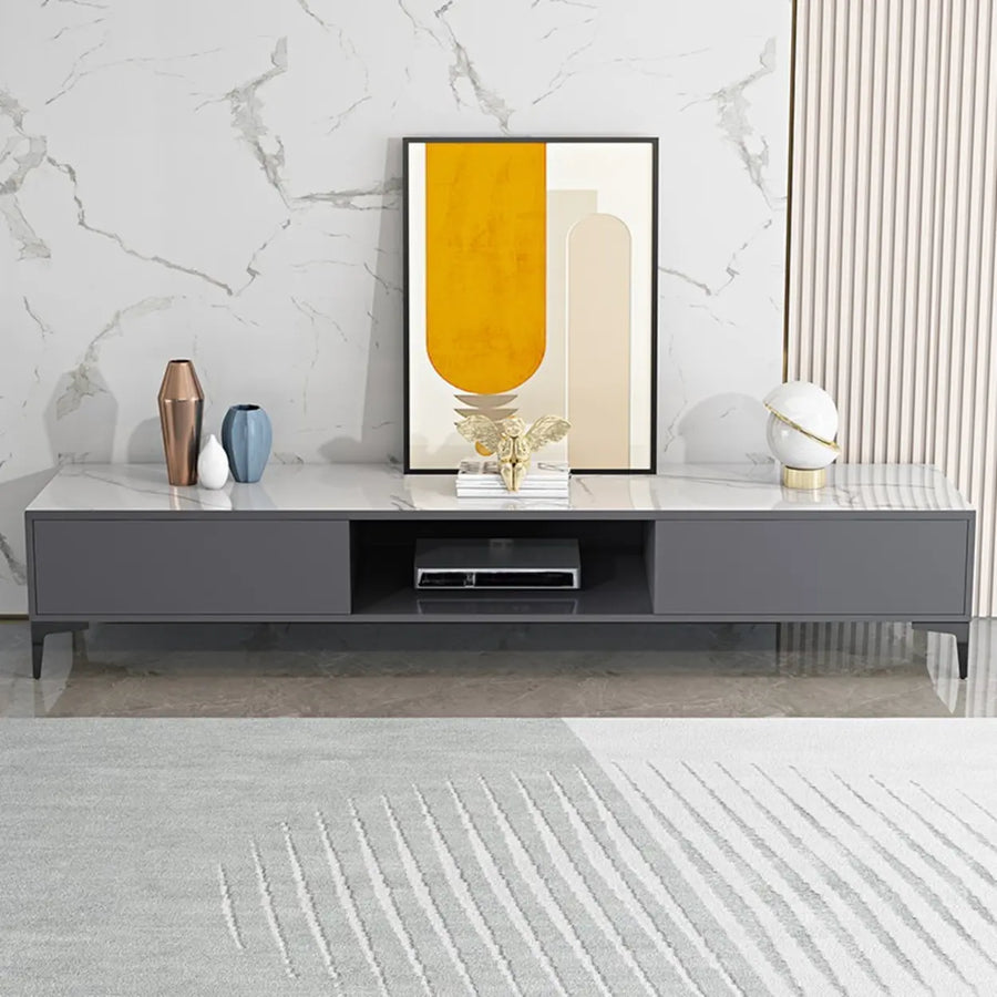 Modern Wood Rectangle Open Storage Cabinet TV Stand