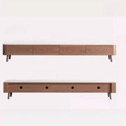 Modern Wood TV Stand with Marble Top and Storage Drawers