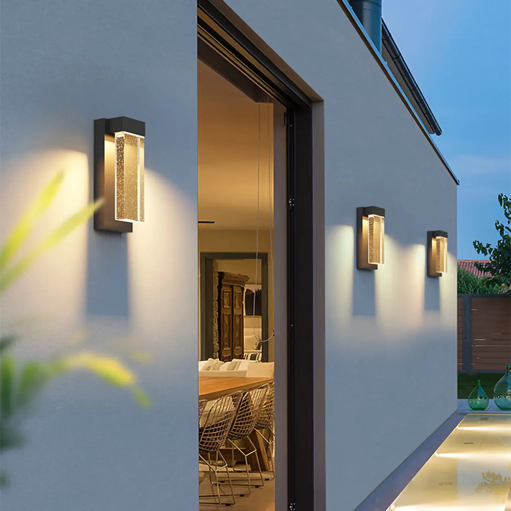 Modish Clear Rectangular Metal External LED Wall Light