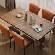 Modish Solid Back Padded Upholstery Leather Dining Chair