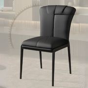 Modish Solid Back Padded Upholstery Leather Dining Chair