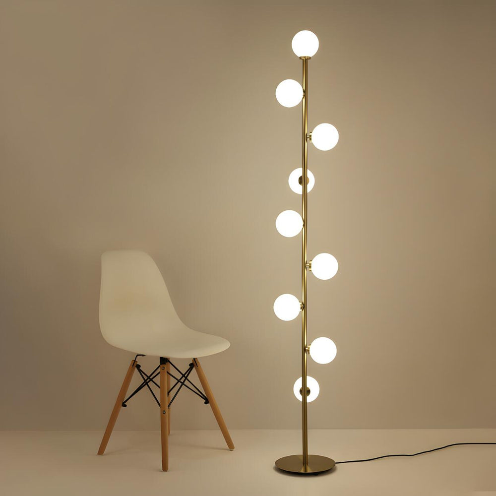 Multi-Light Globe Gold Metal Living Room Floor Lamp