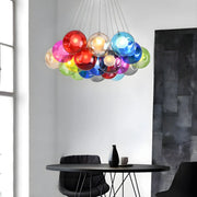 Multicolor Glass Bubble Dining Room Haning Chandelier