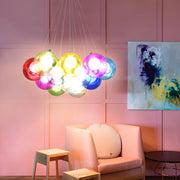 Multicolor Glass Bubble Dining Room Haning Chandelier