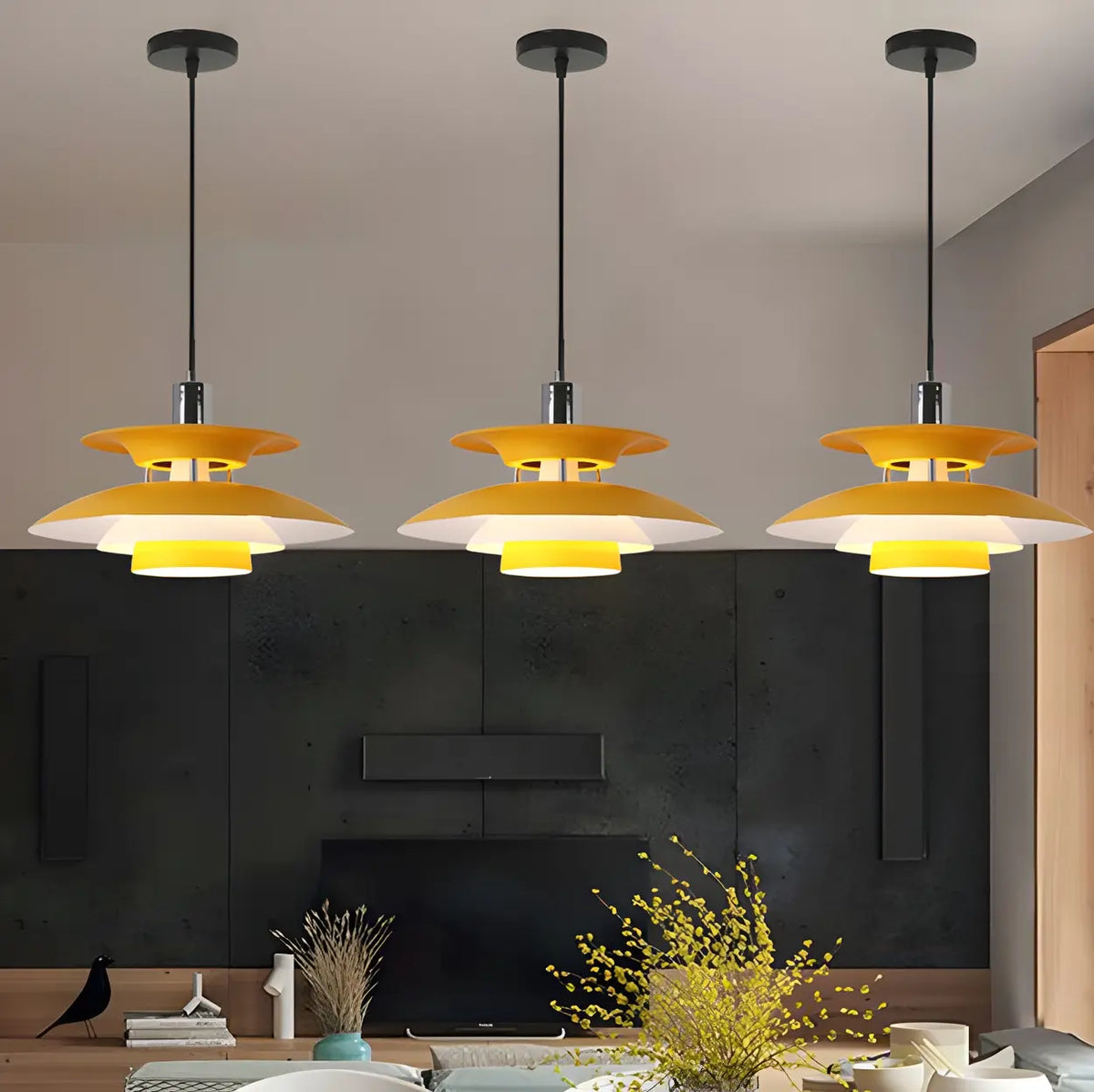 Multicolor Layered Geometric Dining Room Pendant Light