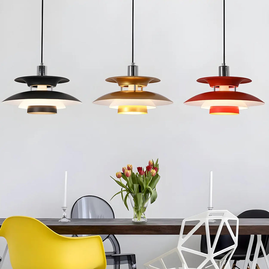 Multicolor Layered Geometric Dining Room Pendant Light