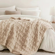 Sleepwyn Ruched Faux Fur Cozy Throw Blanket