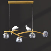 Natural Birds and Globe Branch Island Pendant Light