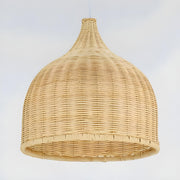 Natural Bohemian Woven Rattan Dome Dining Room Pendant Light