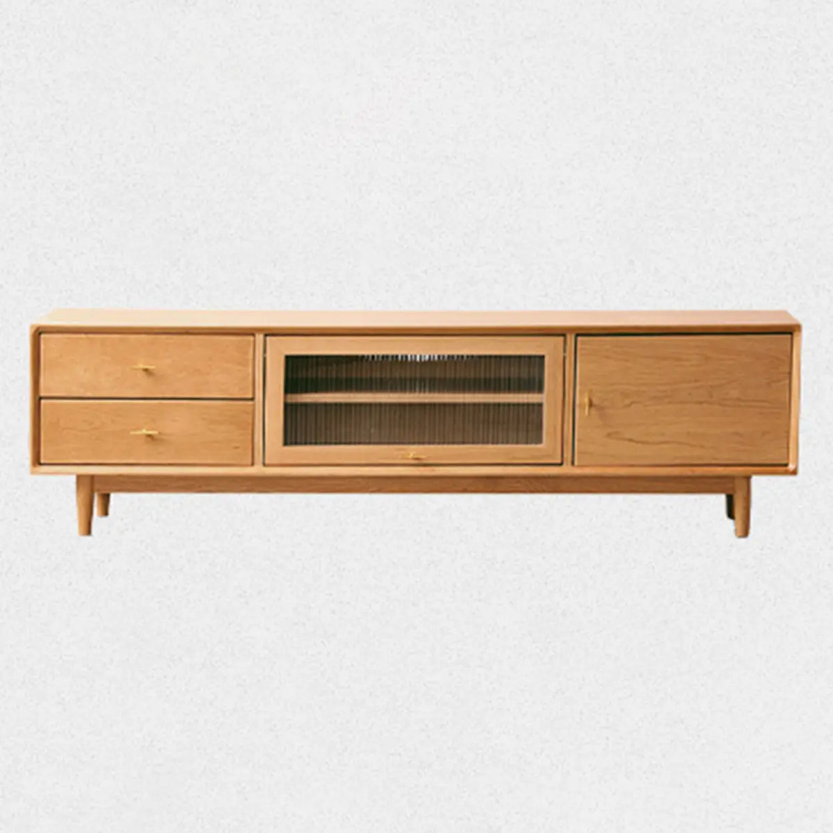 Natural Finish Cherry Wood Enclosed Storage TV Stand