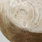 Natural Finish Round Pedestal Wood Mushroom End Table