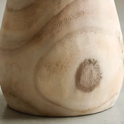 Natural Finish Round Pedestal Wood Mushroom End Table