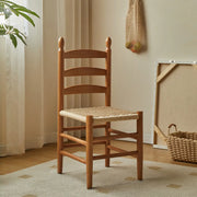 Natural Ladderback Woven Seat Wood Dining Chair Black