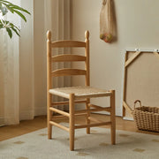 Natural Ladderback Woven Seat Wood Dining Chair Black