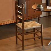 Natural Ladderback Woven Seat Wood Dining Chair Black